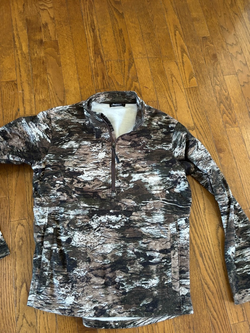 Huntsworth large Camouflage Quarter-Zip Pullover in Brown and Black